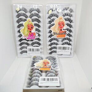 New Lot of 3 Veleasha Russian Strip Eyelashes DT02, DT04 & DT11 10 each 30 Total